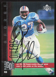Eddie George Autographed 1997 Upper Deck Card #199 Houston Oilers SKU #260400