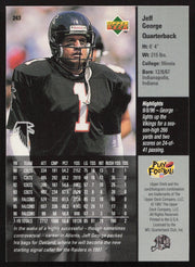 Jeff George Autographed 1997 Upper Deck Card #243 Atlanta Falcons SKU #260404