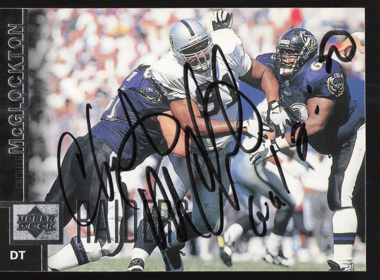 Chester McGlockton Autographed 1997 Upper Deck Card #239 Los Angeles Raiders SKU #260415