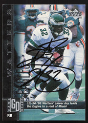 Ricky Watters Autographed 1997 Upper Deck Card #151 Philadelphia Eagles SKU #260416