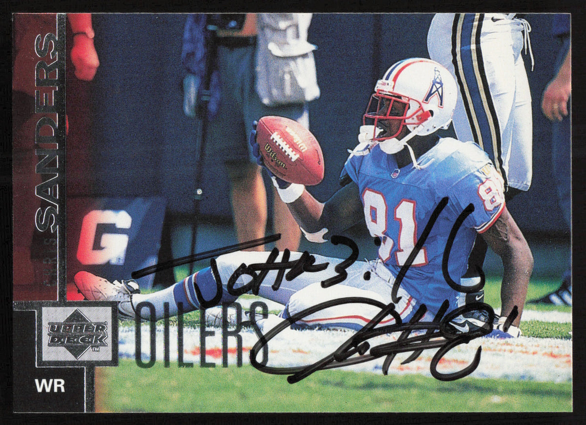Chris Sanders Autographed 1997 Upper Deck Card #201 Houston Oilers SKU #260421
