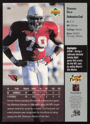 Simeon Rice Autographed 1997 Upper Deck Card #105 Arizona Cardinals SKU #260427