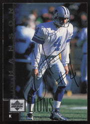 Jason Hanson Autographed 1997 Upper Deck Card #197 Detroit Lions SKU #260431