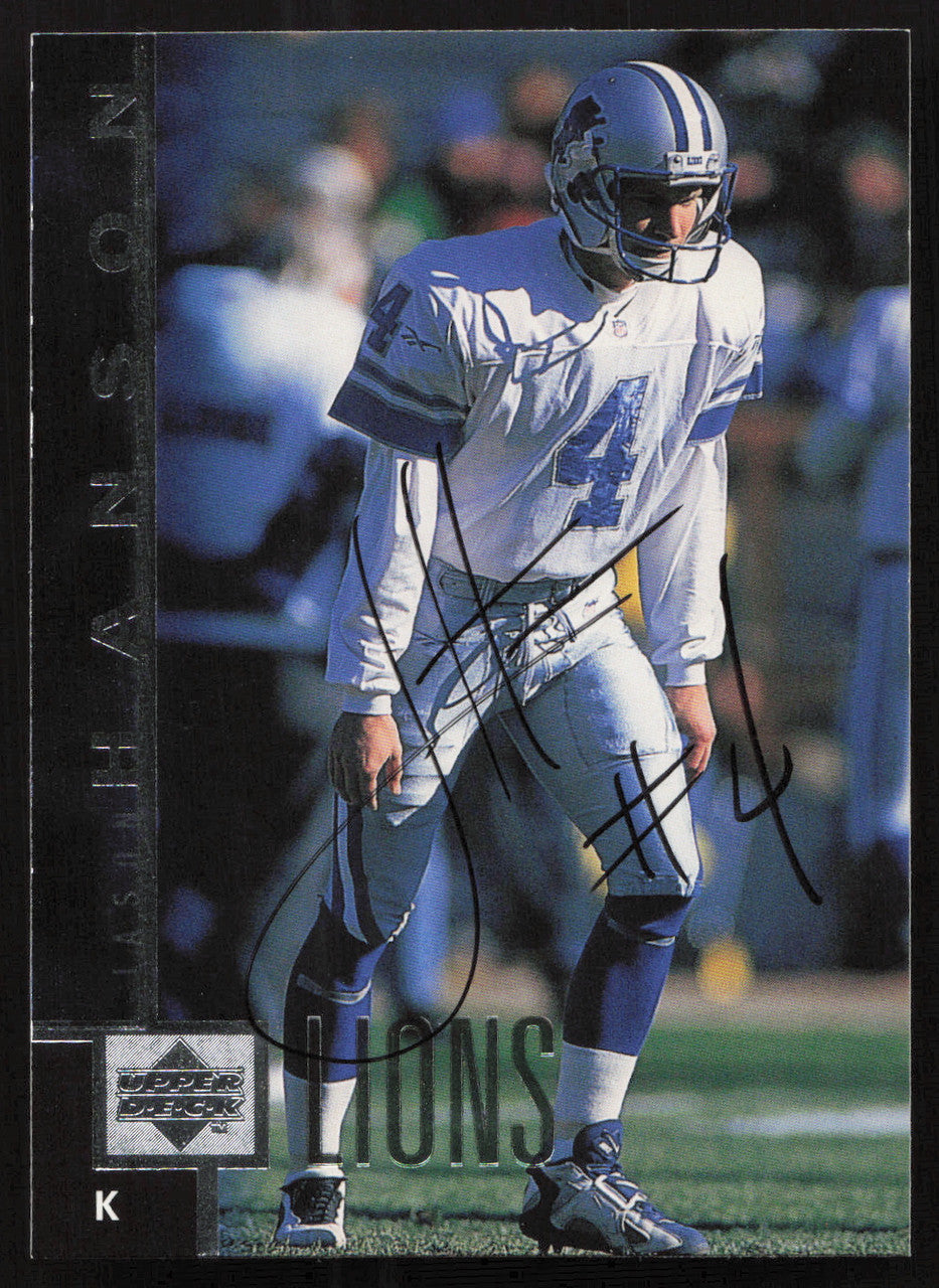Jason Hanson Autographed 1997 Upper Deck Card #197 Detroit Lions SKU #260431