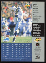 Jason Hanson Autographed 1997 Upper Deck Card #197 Detroit Lions SKU #260431