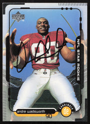 Andre Wadsworth Autographed 1998 Upper Deck Rookie Card #3 Arizona Cardinals SKU #260442