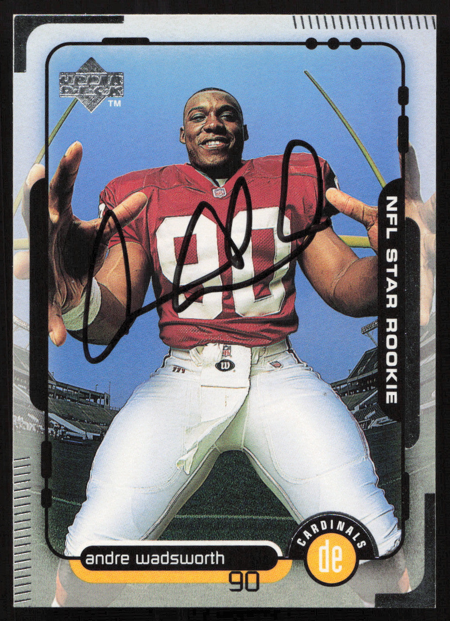 Andre Wadsworth Autographed 1998 Upper Deck Rookie Card #3 Arizona Cardinals SKU #260442