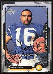 Jerome Pathon Autographed 1998 Upper Deck Rookie Card #20 Indianapolis Colts SKU #260444