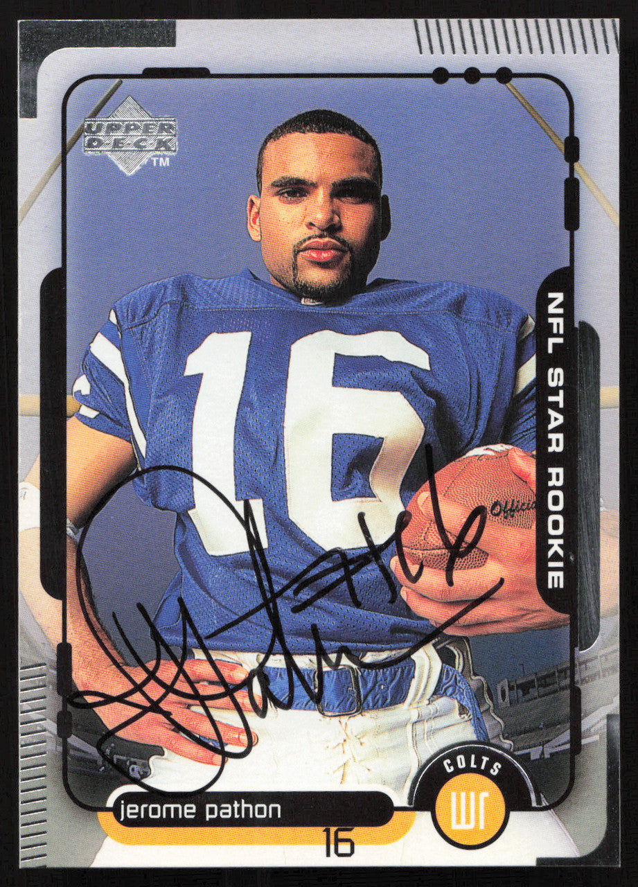 Jerome Pathon Autographed 1998 Upper Deck Rookie Card #20 Indianapolis Colts SKU #260444