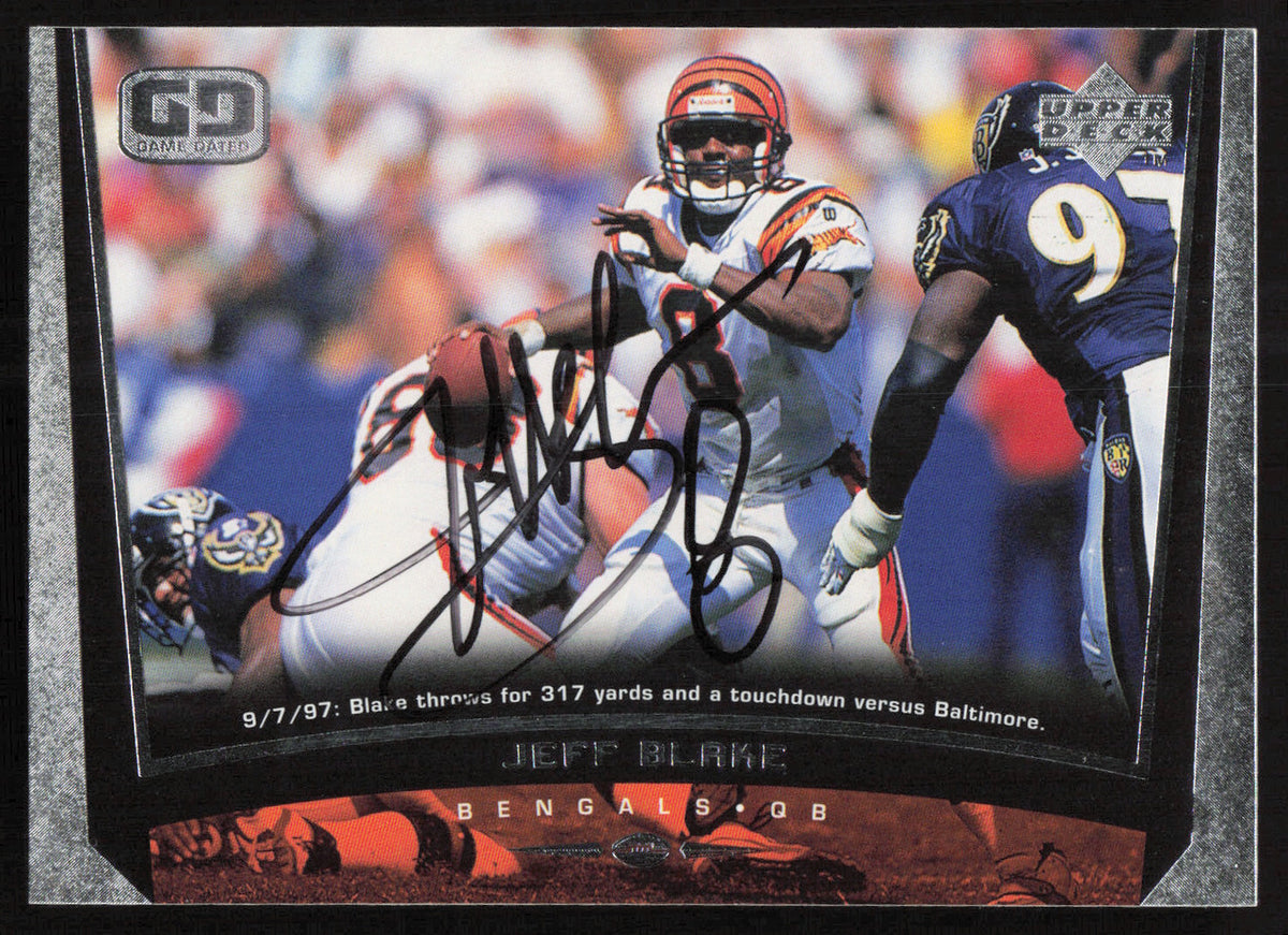 Jeff Blake Autographed 1998 Upper Deck Card #84 Cincinnati Bengals SKU #260452