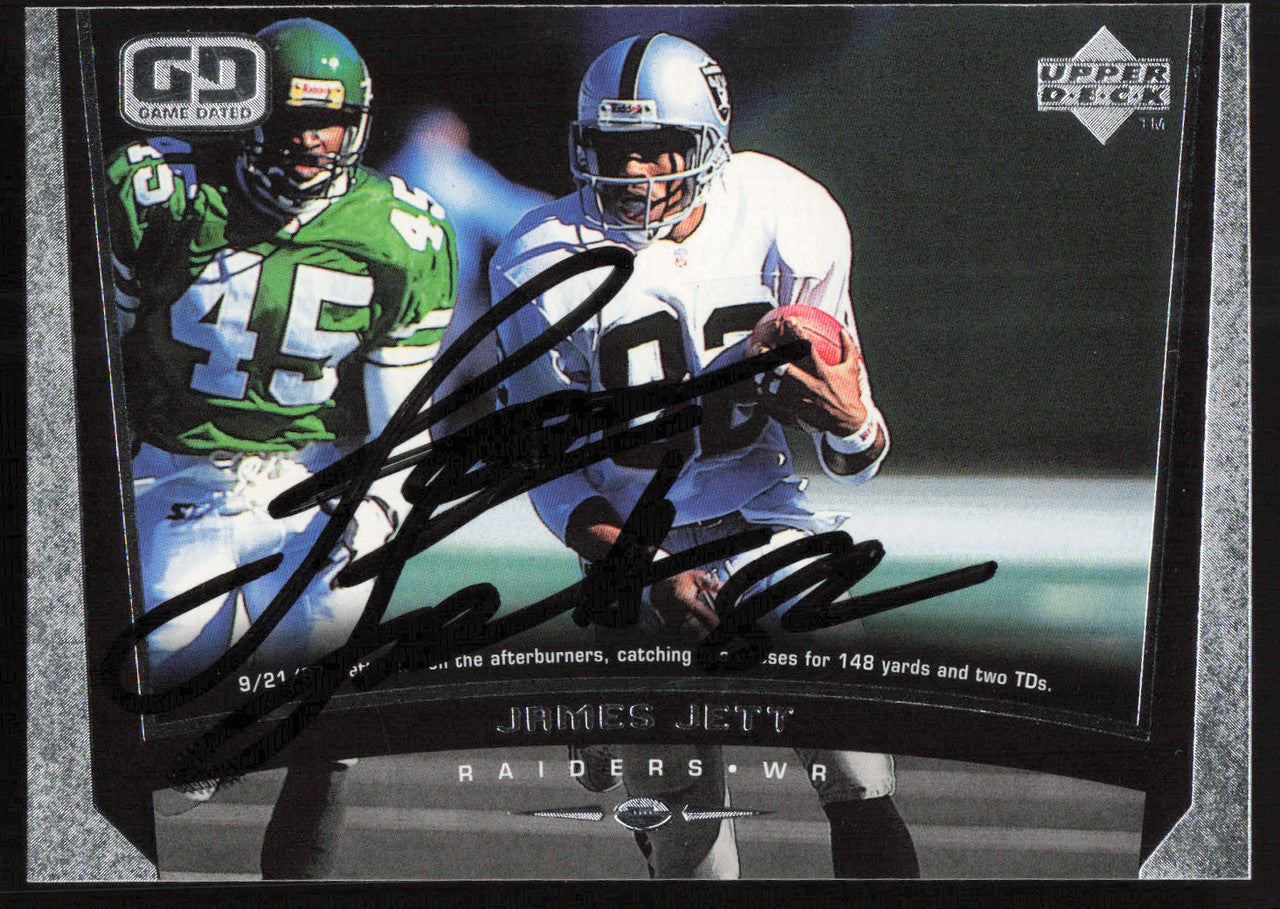 James Jett Autographed 1998 Upper Deck Card #187 Los Angeles Raiders SKU #260456