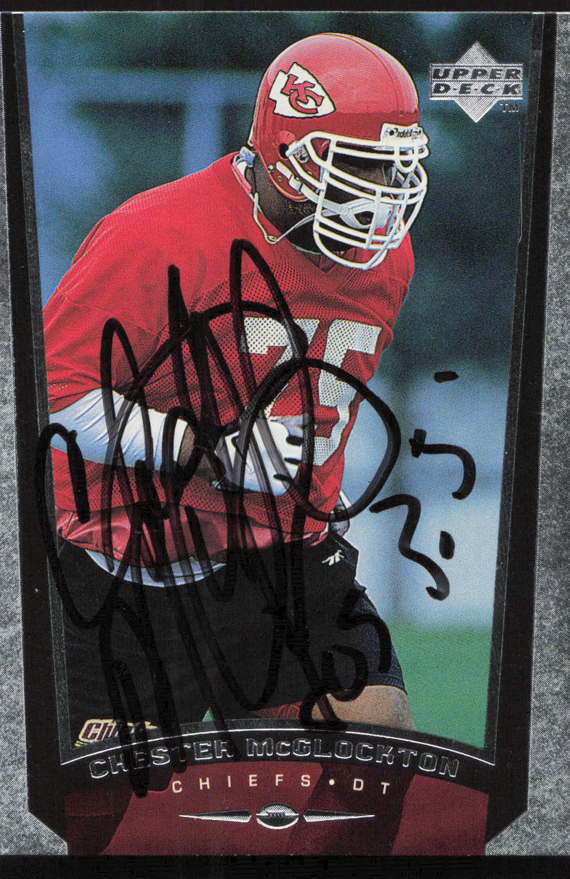 Chester McGlockton Autographed 1998 Upper Deck Card #135 Kansas City Chiefs SKU #260464