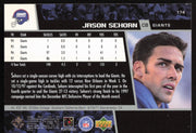 Jason Sehorn Autographed 1998 Upper Deck Card #174 New York Giants SKU #260467