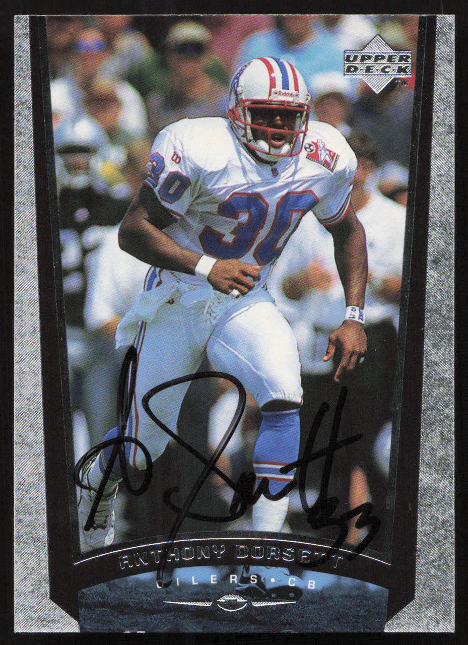 Anthony Dorsett Autographed 1998 Upper Deck Card #241 Houston Oilers SKU #260471