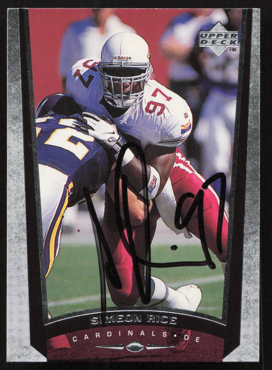Simeon Rice Autographed 1998 Upper Deck Card #53 Arizona Cardinals SKU #260472