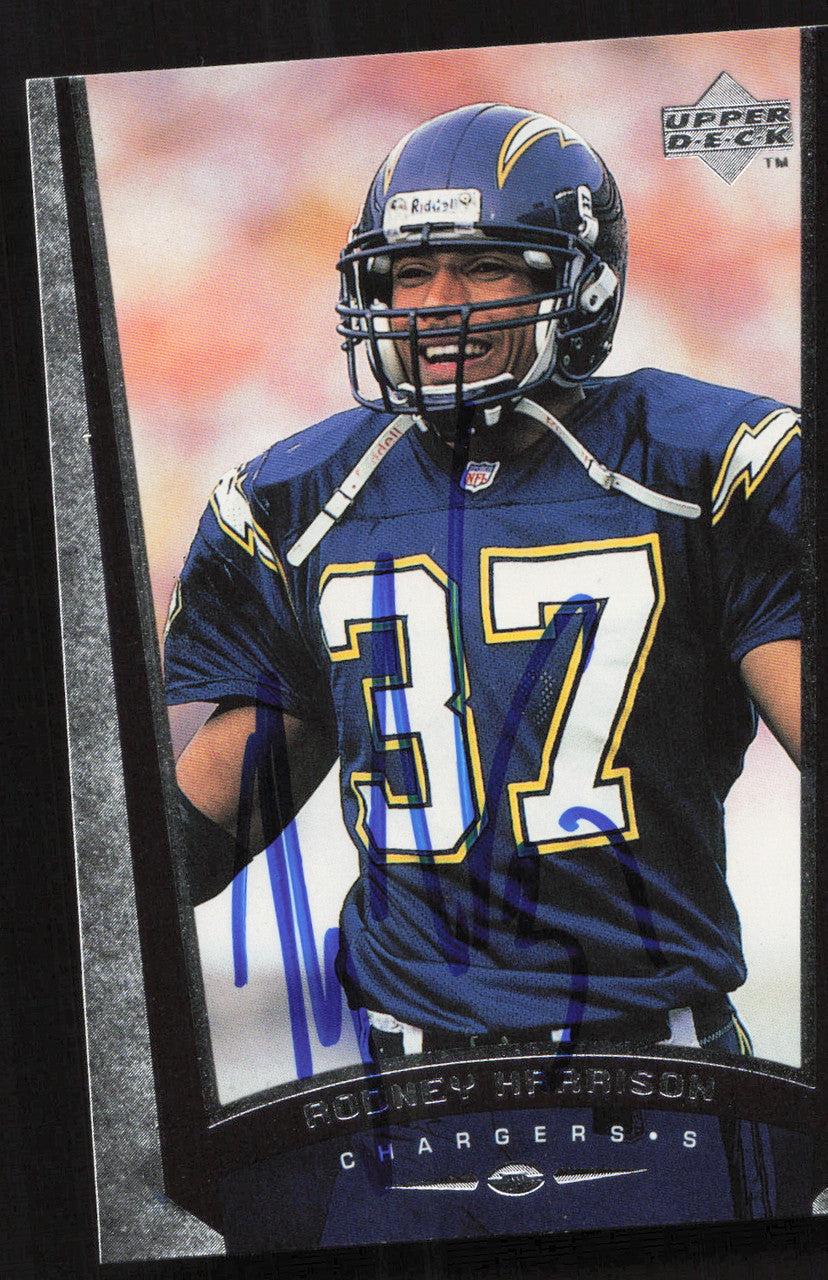 Rodney Harrison Autographed 1998 Upper Deck Card #215 San Diego Chargers SKU #260473