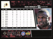 Ken Harvey Autographed 1998 Upper Deck Card #252 Washington Redskins SKU #260474