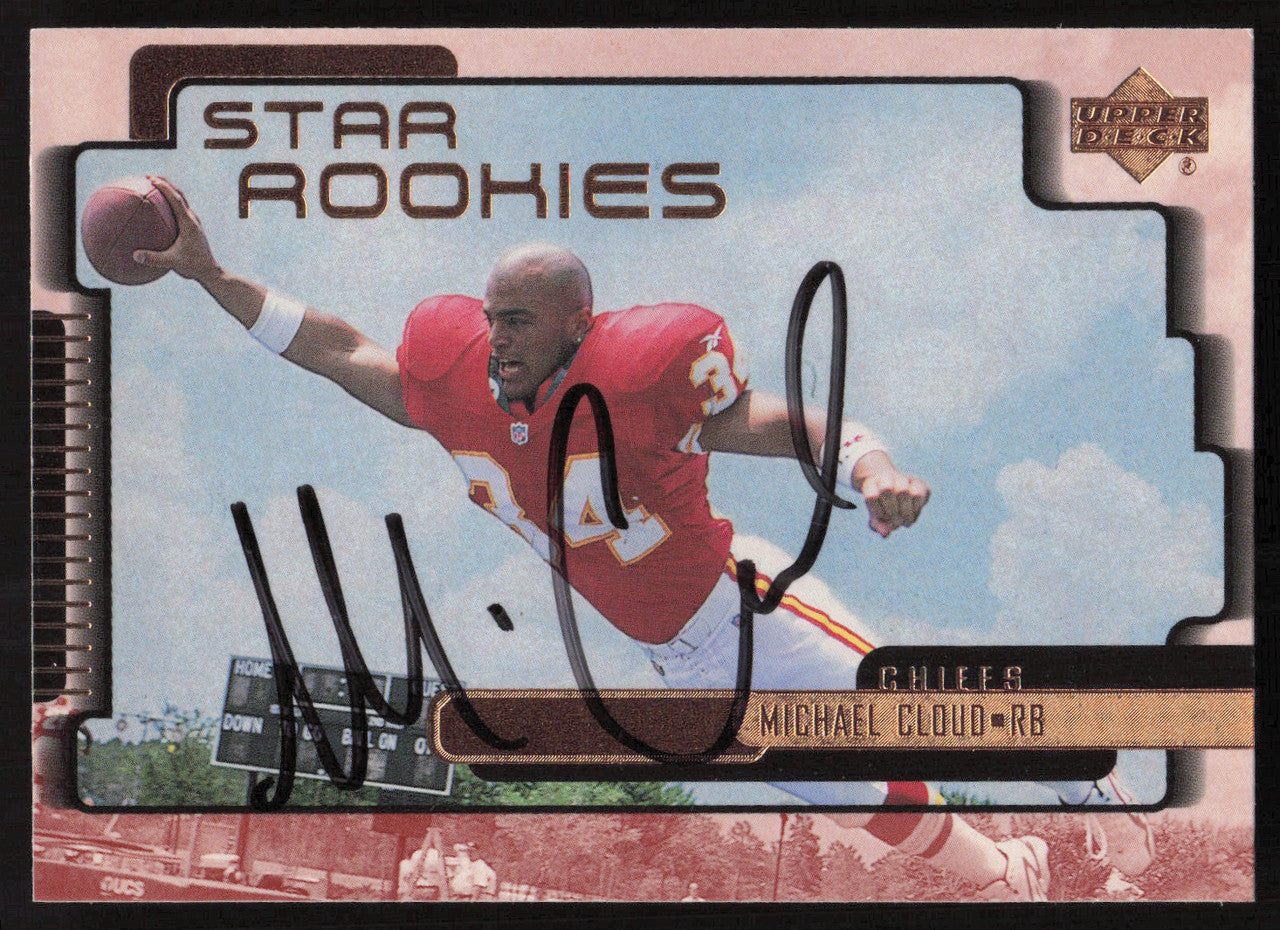 Michael Cloud Autographed 1999 Upper Deck Rookie Card #256 Kansas City Chiefs SKU #260477