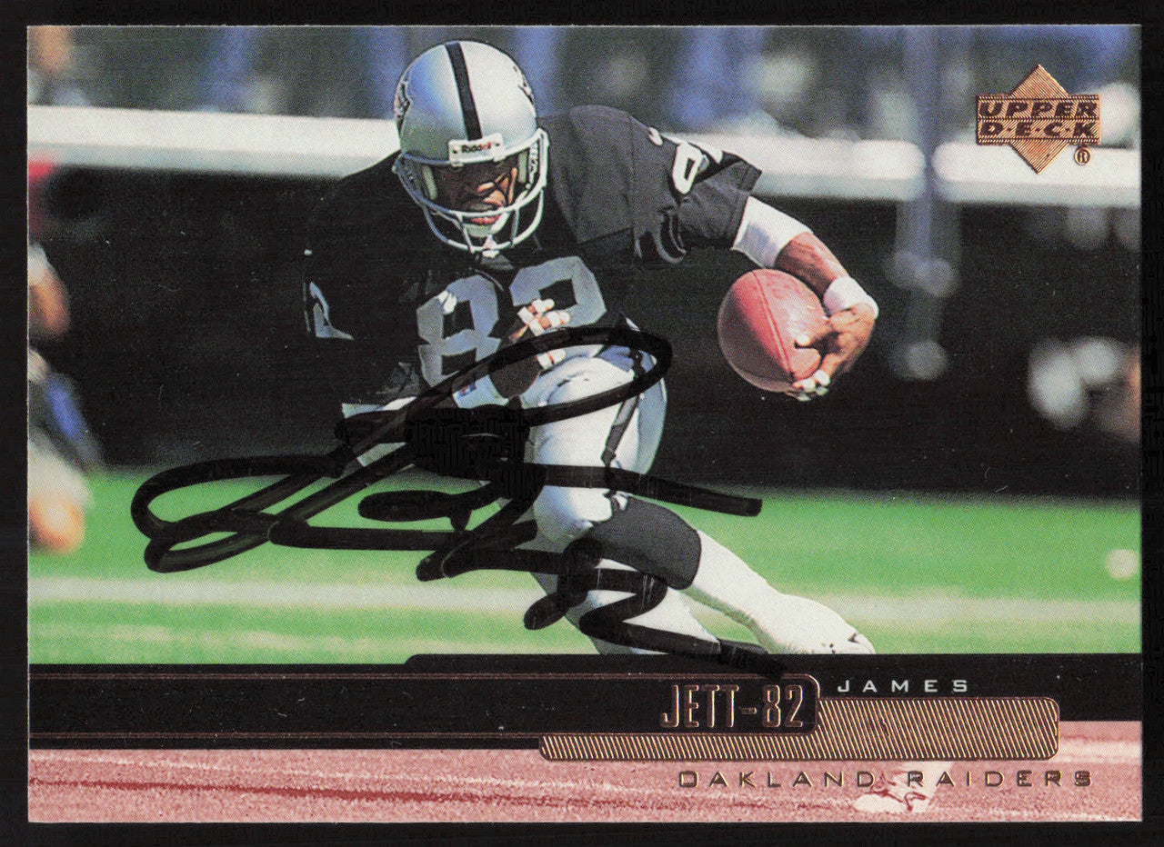 James Jett Autographed 1999 Upper Deck Card #158 Los Angeles Raiders SKU #260489