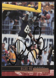 Mikhael Ricks Autographed 1999 Upper Deck Card #187 San Diego Chargers SKU #260493