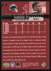 Rodney Harrison Autographed 1999 Upper Deck Card #186 San Diego Chargers SKU #260495