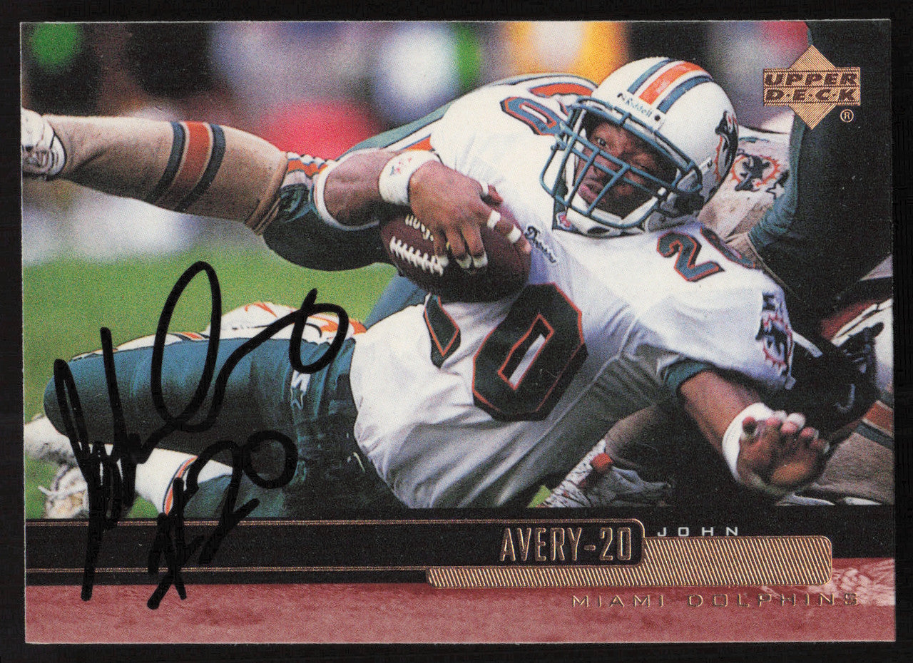 John Avery Autographed 1999 Upper Deck Rookie Card #112 Miami Dolphins SKU #260499