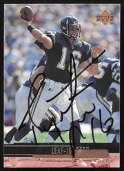 Ryan Leaf Autographed 1999 Upper Deck Card #184 San Diego Chargers SKU #260501