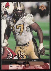 La'Roi Glover Autographed 1999 Upper Deck Card #136 New Orleans Saints SKU #260504
