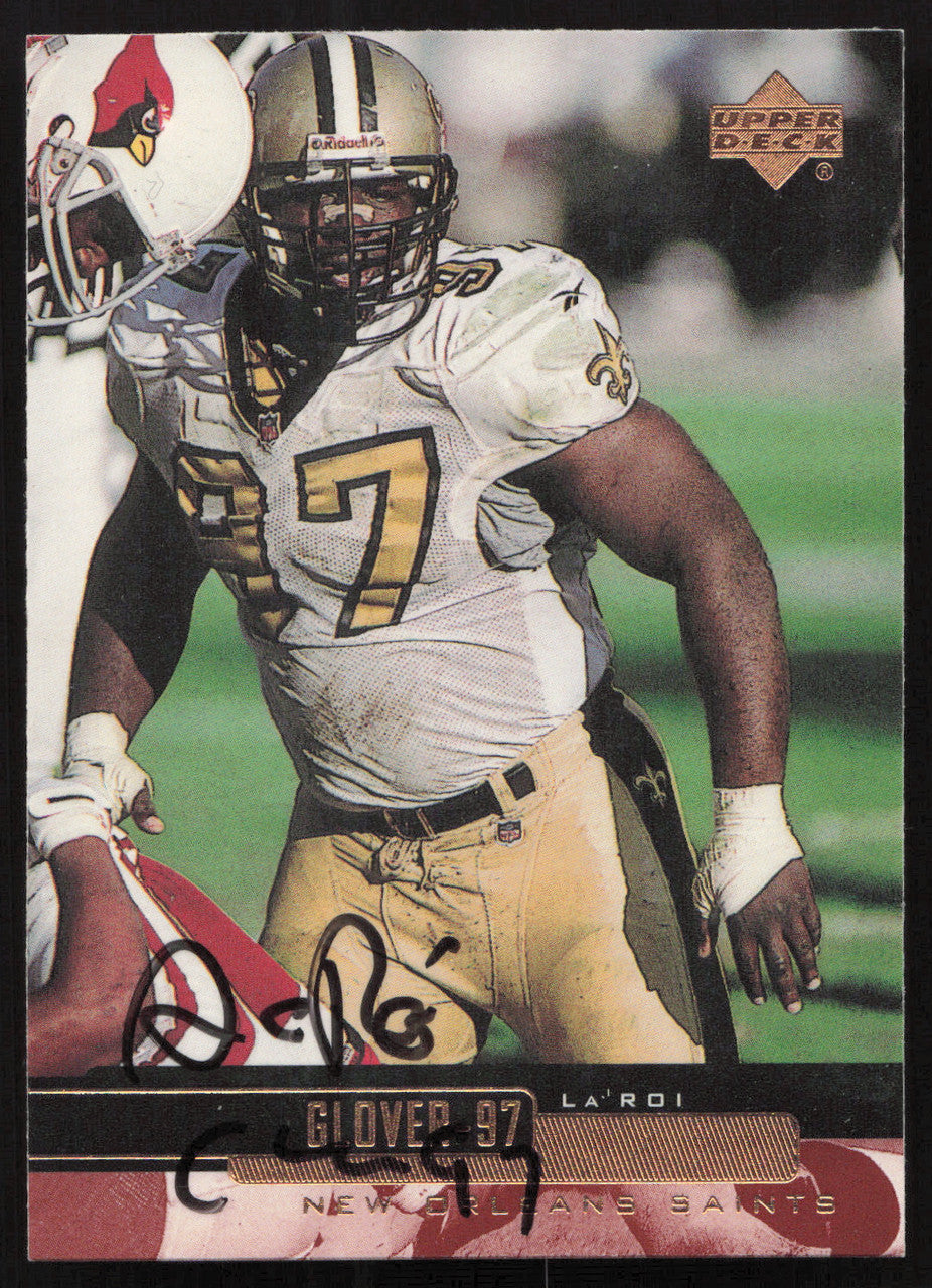 La'Roi Glover Autographed 1999 Upper Deck Card #136 New Orleans Saints SKU #260504