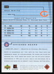 Dez White Autographed 2000 Upper Deck Rookie Card #258 Chicago Bears SKU #260506