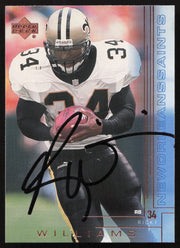 Ricky Williams Autographed 2000 Upper Deck Card #128 New Orleans Saints SKU #260514