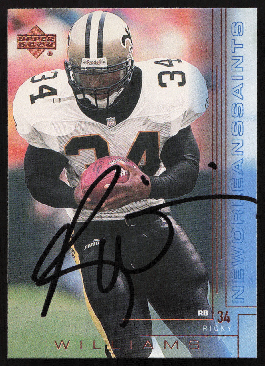 Ricky Williams Autographed 2000 Upper Deck Card #128 New Orleans Saints SKU #260514