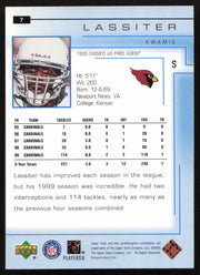 Kwamie Lassiter Autographed 2000 Upper Deck Card #7 Arizona Cardinals SKU #260522