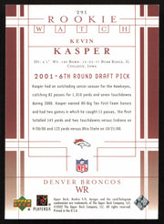 Kevin Kasper Autographed 2001 Upper Deck Rookie Card #291 Denver Broncos SKU #260528