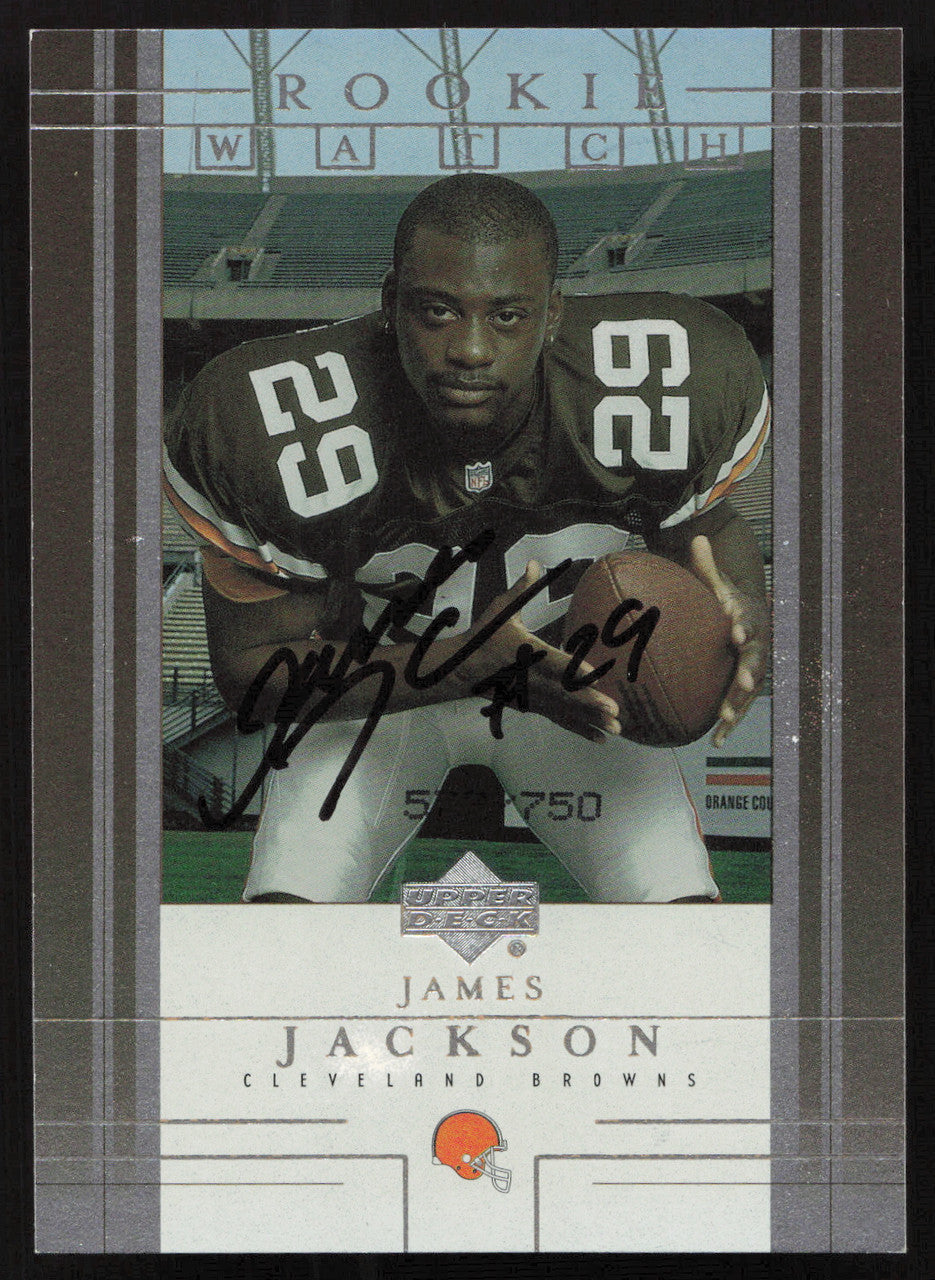 James Jackson Autographed 2001 Upper Deck Rookie Card #278 Cleveland Browns SKU #260529