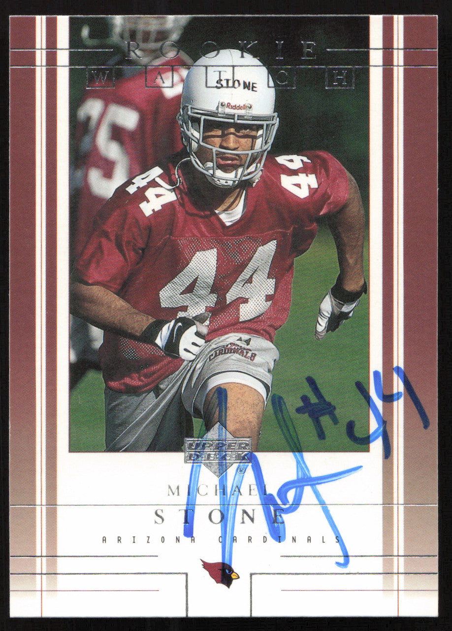 Michael Stone Autographed 2001 Upper Deck Rookie Card #237 Arizona Cardinals SKU #260530