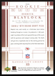 Derrick Blaylock Autographed 2001 Upper Deck Rookie Card #268 Kansas City Chiefs SKU #260531
