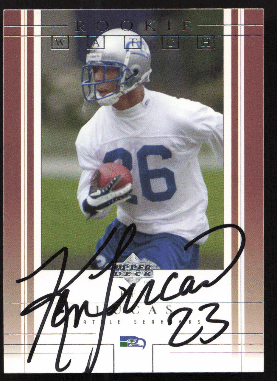 Ken Lucas Autographed 2001 Upper Deck Rookie Card #224 Seattle Seahawks SKU #260533