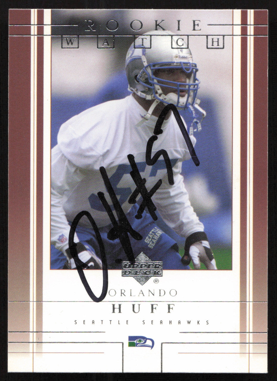 Orlando Huff Autographed 2001 Upper Deck Rookie Card #243 Seattle Seahawks SKU #260535