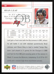 Ryan Leaf Autographed 2001 Upper Deck Card #161 San Diego Chargers SKU #260539