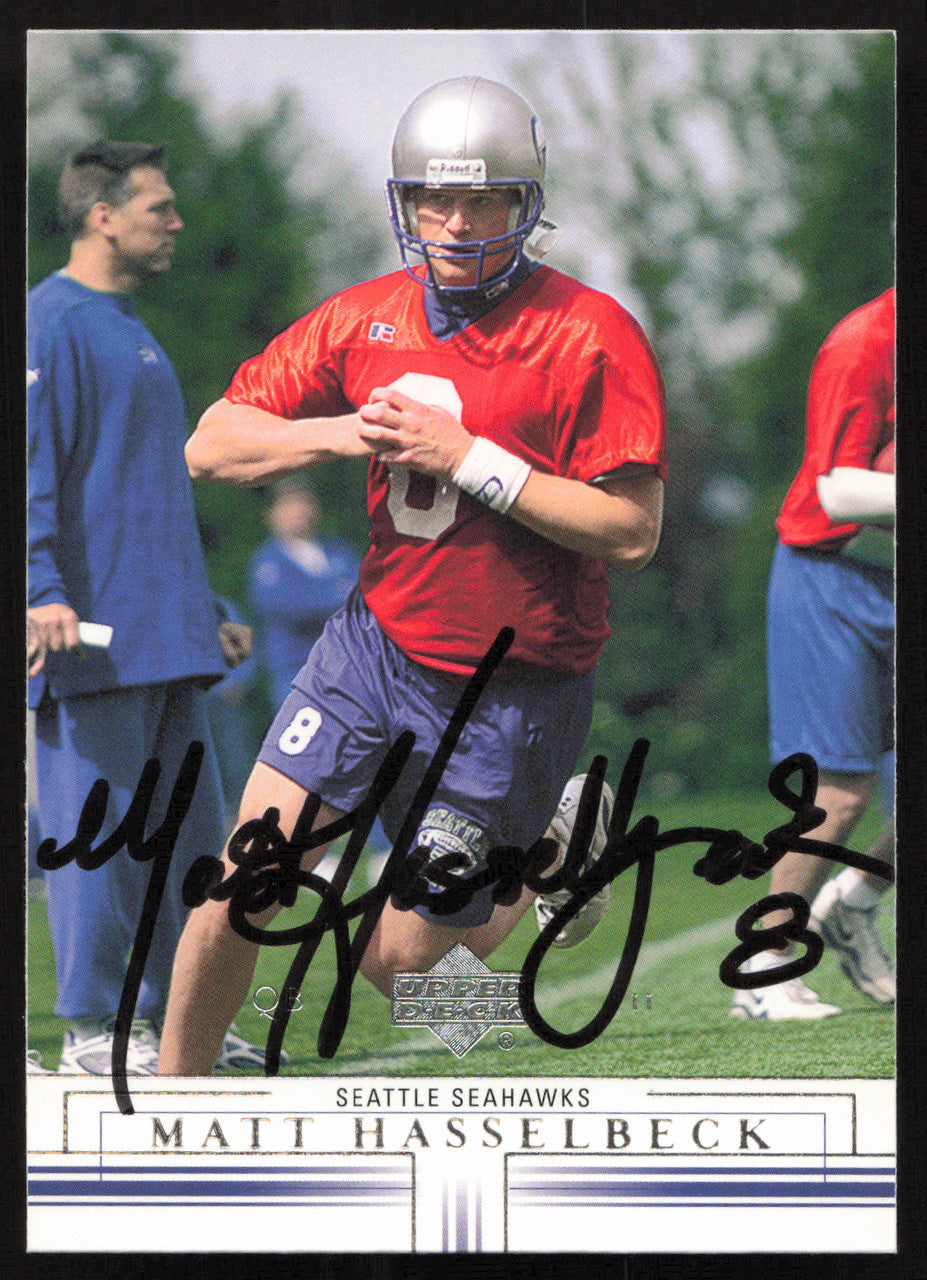 Matt Hasselbeck Autographed 2001 Upper Deck Card #155 Seattle Seahawks SKU #260540