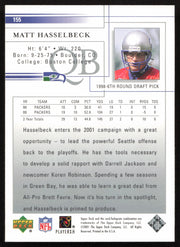 Matt Hasselbeck Autographed 2001 Upper Deck Card #155 Seattle Seahawks SKU #260540