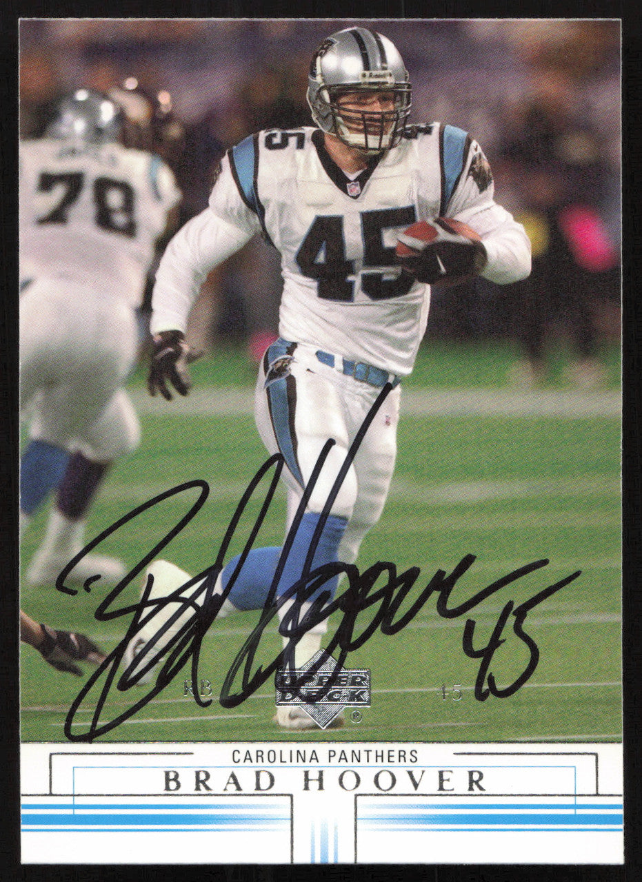 Brad Hoover Autographed 2001 Upper Deck Card #23 Carolina Panthers SKU #260541