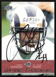Lamar Gordon Autographed 2002 Upper Deck Rookie Card #301 St. Louis Rams SKU #260546
