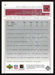 Arnold Jackson Autographed 2002 Upper Deck Card #4 Arizona Cardinals SKU #260549