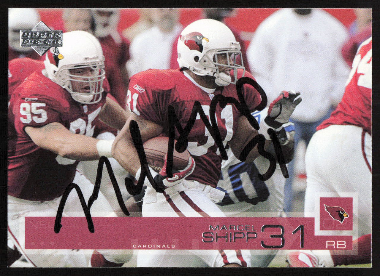 Marcel Shipp Autographed 2002 Upper Deck Card #2 Arizona Cardinals SKU #260550