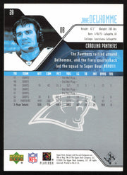 Jake Delhomme Autographed 2004 Upper Deck Card #28 Carolina Panthers SKU #260558