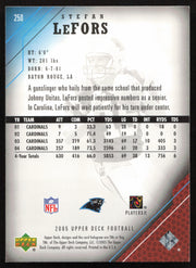 Stefan LeFors Autographed 2005 Upper Deck Rookie Card #250 Carolina Panthers SKU #260566