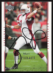 Matt Leinart Autographed 2007 Upper Deck Card #3 Arizona Cardinals SKU #260574