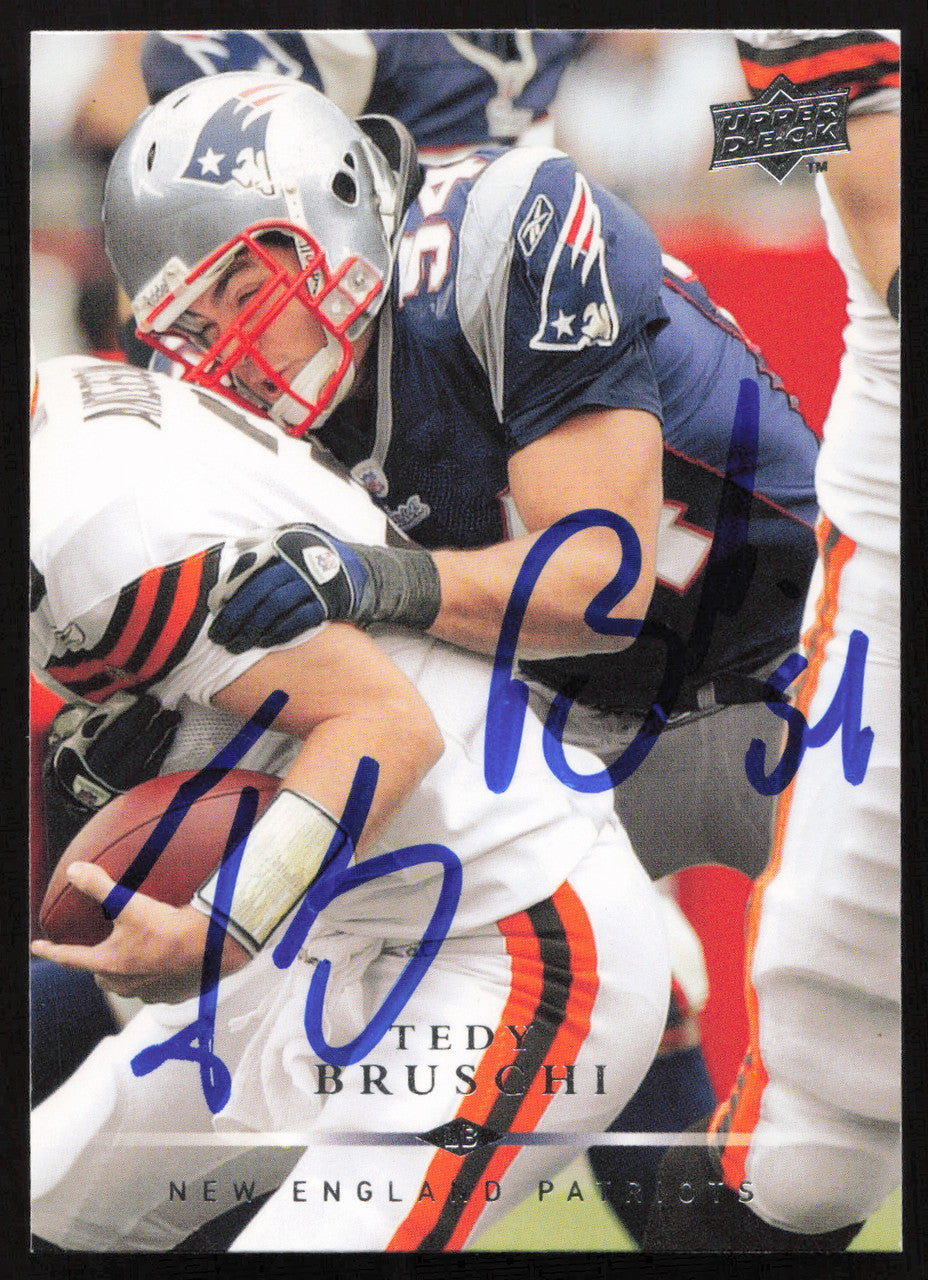 Tedy Bruschi Autographed 2008 Upper Deck Card #115 New England Patriots SKU #260581